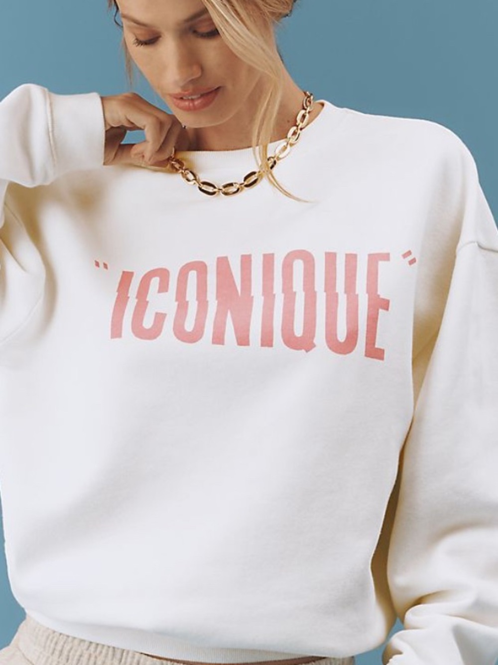 Clare V. ICONIQUE White Sweatshirt NWT